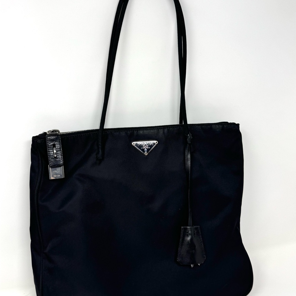 Prada Vintage Black Nylon Tote Bag, 2001